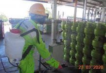 Pertamina Lakukan Penyemprotan Disinfektan di Lembaga Penyalur LPG dan SPBU